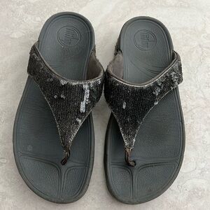 FitFlop Electra Grey Sequin sandals sz 7